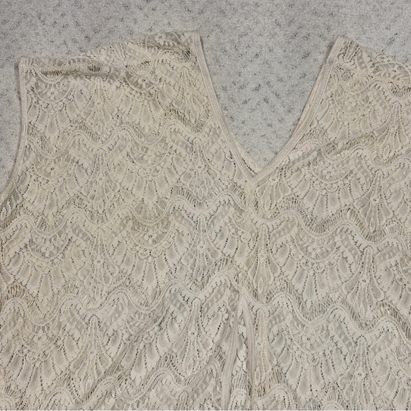 Victorias Secret Ivory Cream Lace Kimono Cover Up Womens Medium Large Fringe - Picture 10 of 16